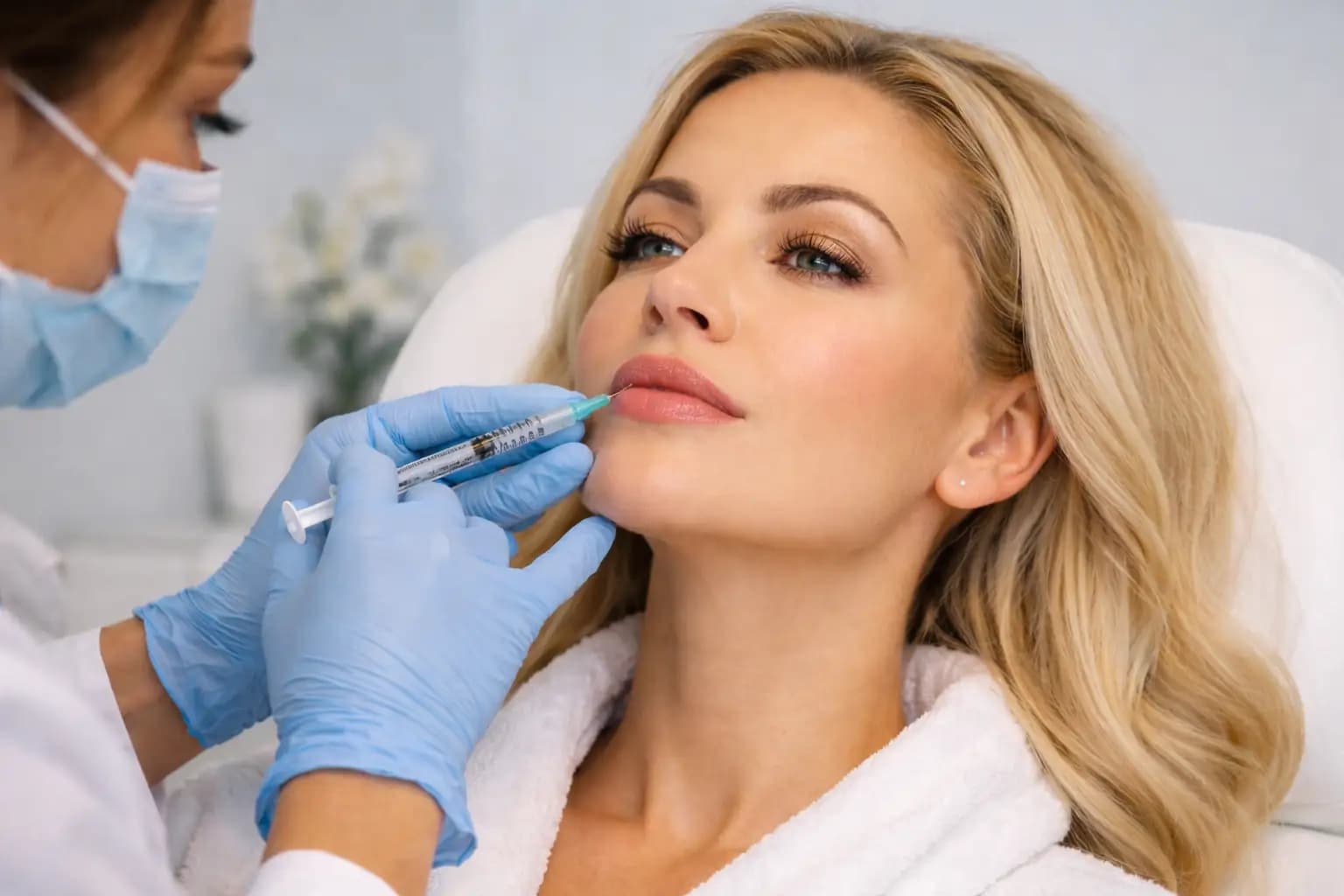 Lips filler treatment